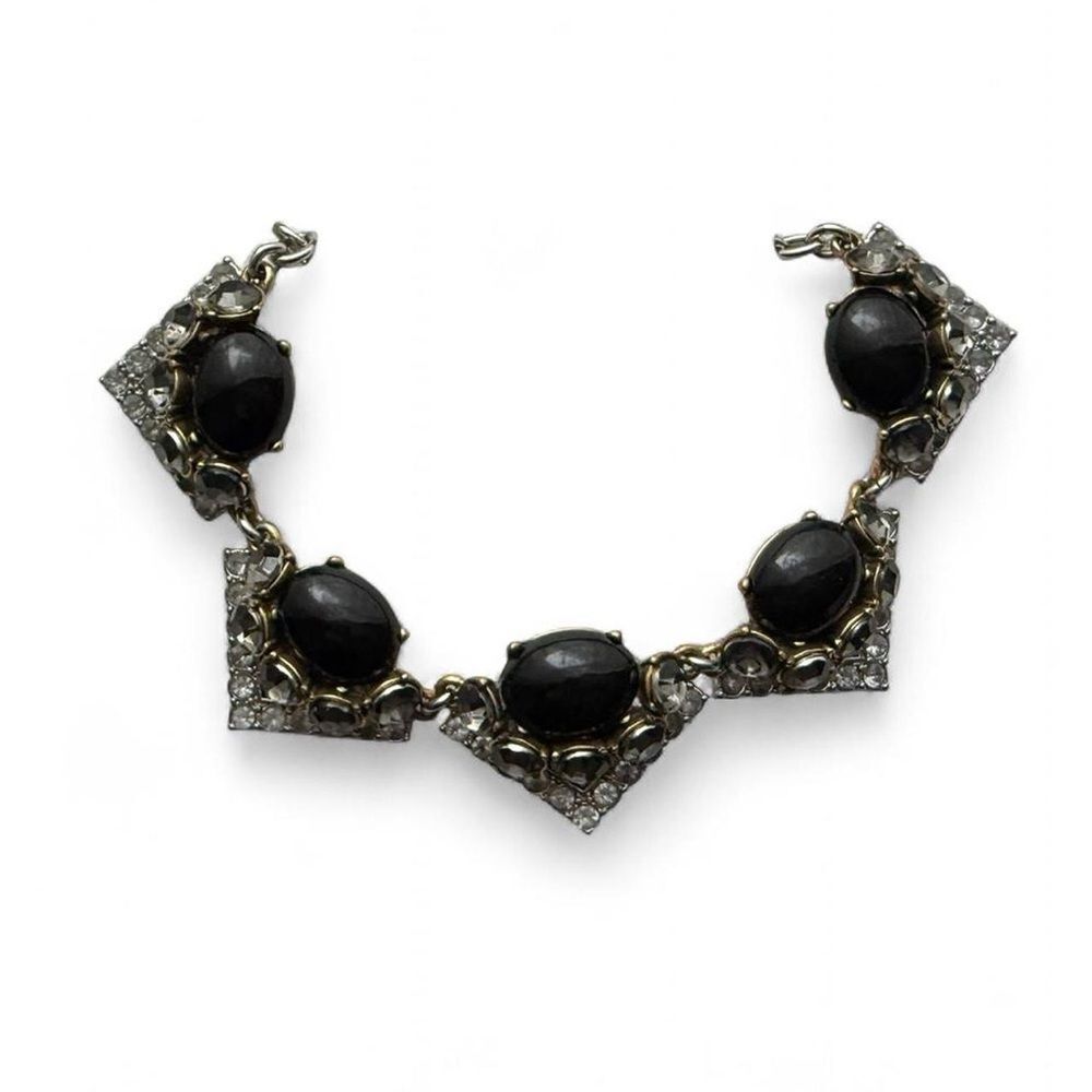 Stella & Dot Black and Silver Statement Necklace - Rory